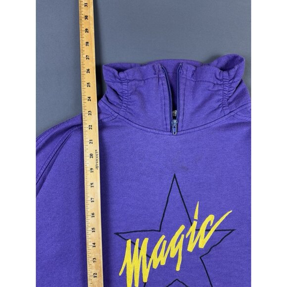 Rare Vintage Converse Magic Johnson Purple Yellow Sweater Lakers Zip Neck Medium - Picture 16 of 16